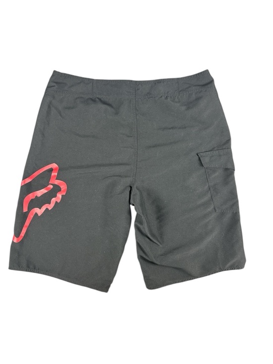 Fox Racing Black Board Shorts Men’s 36 Fox Head Graphic Surf Swim Trunks - Picture 3 of 8